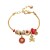  style gold bracelet woman  embed Pearl enamel samll pendant bangle