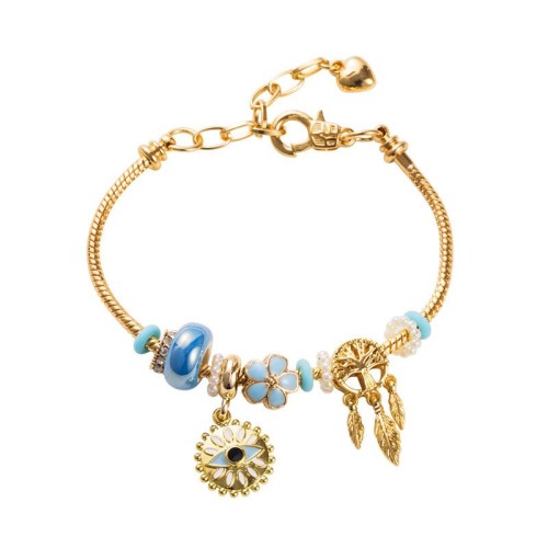 DIY personality beads bracelet occidental style new wind Life tree enamel eyes bangle