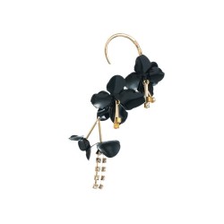 occidental style multilayer Alloy flowers diamond tassel earrings woman Korean..