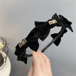 English more samll bow Headband style black gold velvet Korean style sweet Hea..