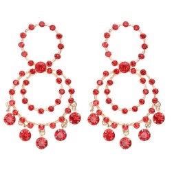 occidental style exaggerating fashion colorful diamond Round tassel Alloy diam..