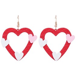 color hollow love Peach heart earrings sweet woman ear stud small fresh Earri..