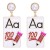 geometry square personality creative ear stud Alloy enamel earring