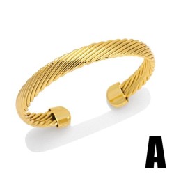occidental styleins retro opening bangle bronze gilded punk geometry twining t..