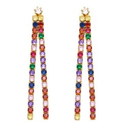 occidental style long style brief fully-jewelled tassel earringsins personalit..