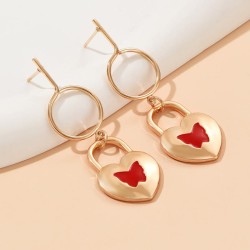 creative trend geometry love enamel butterfly earrings woman ins occidental st..