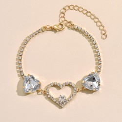 occidental style creative personality Rhinestone hollow love bracelet woman in..