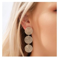 occidental style  Stripe three long style earring earrings woman gold earrings..