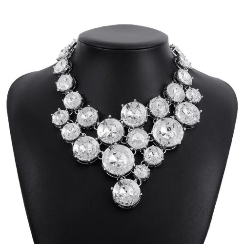 occidental style exaggerating chain  Acrylic diamond retro fashion Ladies wind fashion necklace
