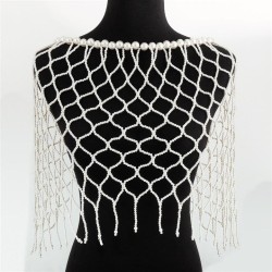  personality beads chain  elegant imitate Pearl wind fashion shawl woman