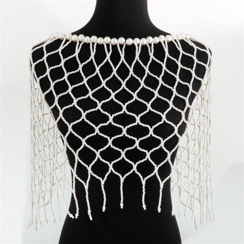  personality beads chain  elegant imitate Pearl wind fashion shawl woman