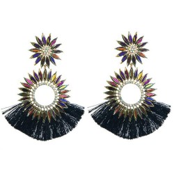 occidental style wind fashion exaggerating earrings Round sun flower colorful ..