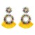 occidental style wind fashion exaggerating earrings Round sun flower colorful diamond tassel Earring high Bohem