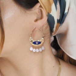 spring new geometry Alloy Round Irregular earrings eyes eyes personality tempe..
