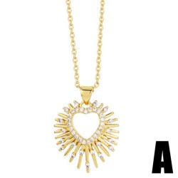  hollow love sun necklace woman personalityins windk gold diamond sun clavicle..