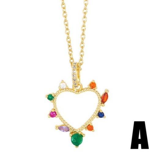 occidental style  personality fashion embed color zircon love cross necklace clavicle chainnk