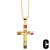 occidental style  personality fashion embed color zircon love cross necklace clavicle chainnk