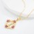  occidental style flowers necklace woman  bronze gilded pendant