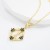  occidental style flowers necklace woman  bronze gilded pendant