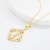  occidental style flowers necklace woman  bronze gilded pendant