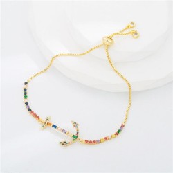 occidental style wind bronze gold plated embed Zirconium creative pendant brac..