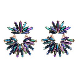 ins wind occidental style fully-jewelled earrings woman Alloy diamond Earring ..
