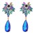  fully-jewelled flowers earrings Alloy diamond Earring occidental style exaggerating drop Acrylic earring