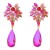  fully-jewelled flowers earrings Alloy diamond Earring occidental style exaggerating drop Acrylic earring