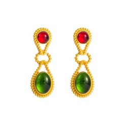 silver retro temperament color earrings woman fashion Alloy diamond earring Ty..