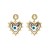 silver occidental style earrings personality love embed Pearl color eyes earring