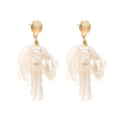 occidental styleins fashion wind handmade beads multilayer petal tassel earrin..
