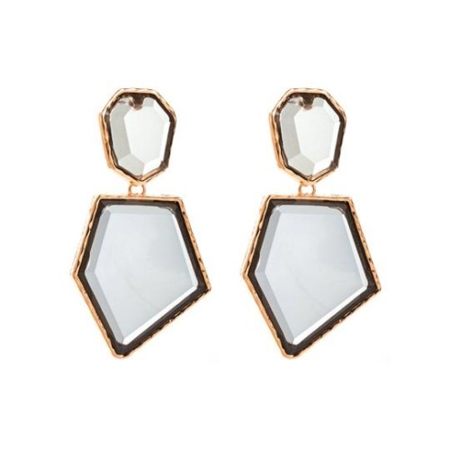 same style occidental style fashion Irregular Alloy embed resin earring exaggerating temperament geometry brief 