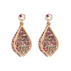 occidental style fashion temperament Alloy embed glass earrings woman personal..