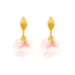 silver Korea personality earrings woman color speaker flowers retro high tempe..