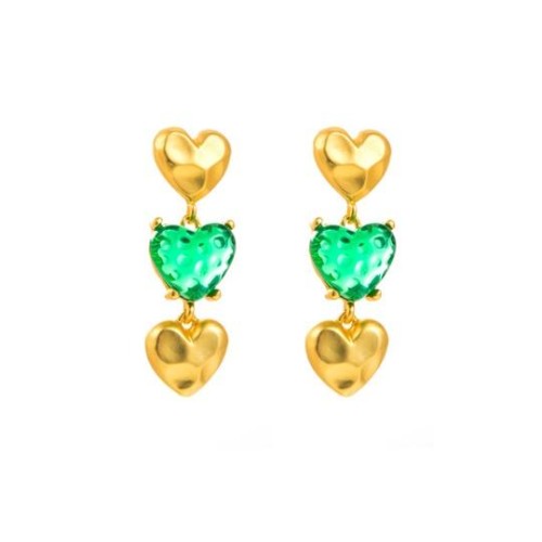 silver high retro palace wind earrings woman  fashion resin Alloy multilayer love
