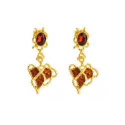 occidental style fashion retro Round love Alloy diamond earring woman medium t..