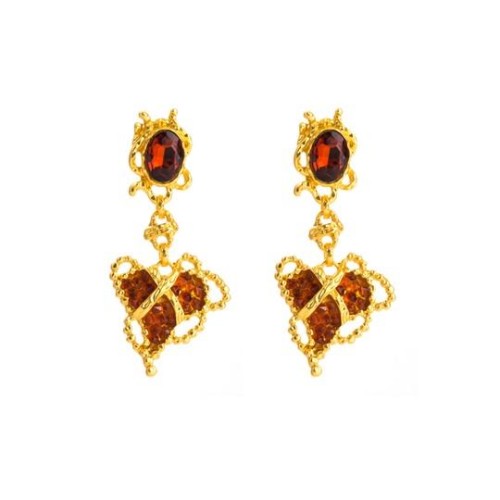 occidental style fashion retro Round love Alloy diamond earring woman medium temperament rope high