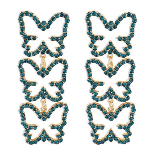 E occidental style Earring  creative hollow butterfly geometry earrings Pearl elegant fashion long style earring