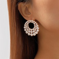  samll wind Pearl Earring  personality multilayer earring elegant brief geomet..
