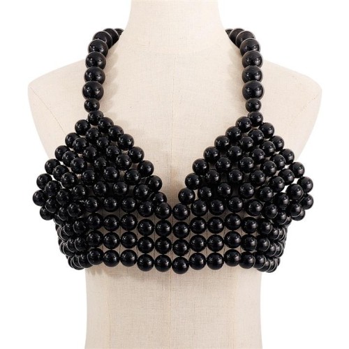 ( black)occidental style exaggerating Pearl Sling  personality beads fashion