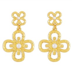 E brief flowers earrings  hollow fashion embed earring Metal medium wind samll..