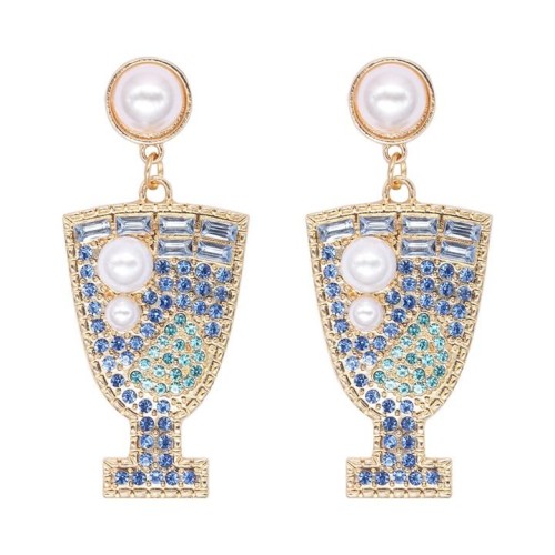 occidental style atmospheric fashion summer day fruits earrings Alloy diamond Pearl ear stud woman