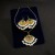 occidental style retro wind Metal exaggerating earrings necklace set  sector fully-jewelled Pearl neckl
