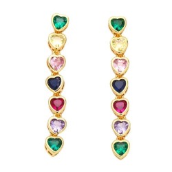 occidental style  color zircon love tassel earrings woman  fashion temperament..