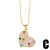  Zirconium personality love pendant embed colorful diamond heart-shaped necklace clavicle chainnkb