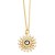 occidental style fashion bronze gilded fully-jewelled sun flower eyes pendant necklacenkq