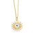 occidental style fashion bronze gilded fully-jewelled sun flower eyes pendant necklacenkq