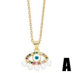 occidental style personality eyes necklace woman embed color zircon eyes clavi..