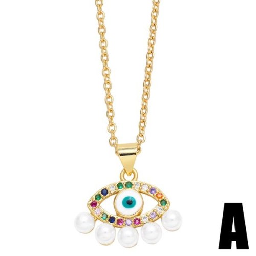 occidental style personality eyes necklace woman embed color zircon eyes clavicle chainnk