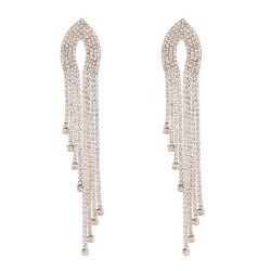 occidental style  Rhinestone tassel long earrings brief multilayer temperament..